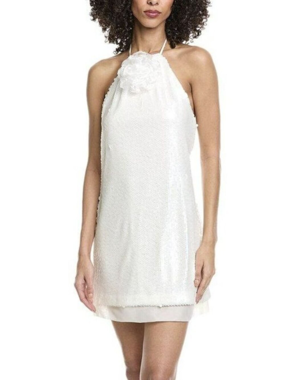 Toccin Sequin Micky Halter Tie Neck Shift Dress Size 6